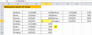 Wpisywanie danych do Excela