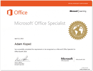 Microsoft Office Specialist - Excel 2010
