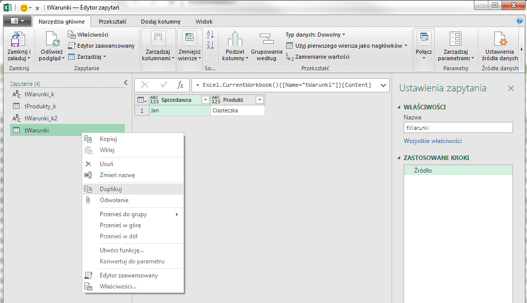 PQ 10 - Jak pobierać wartość z Excela do PowerQuery 02
