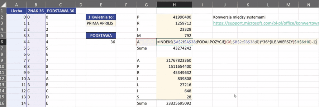 Rys. nr 1 – podgląd rozwiązania odcinka nr 6 Excela na luzie
